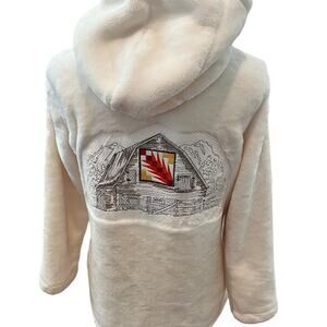 Custom Southwestern Ranch Sherpa Teddy Jacket Off White M